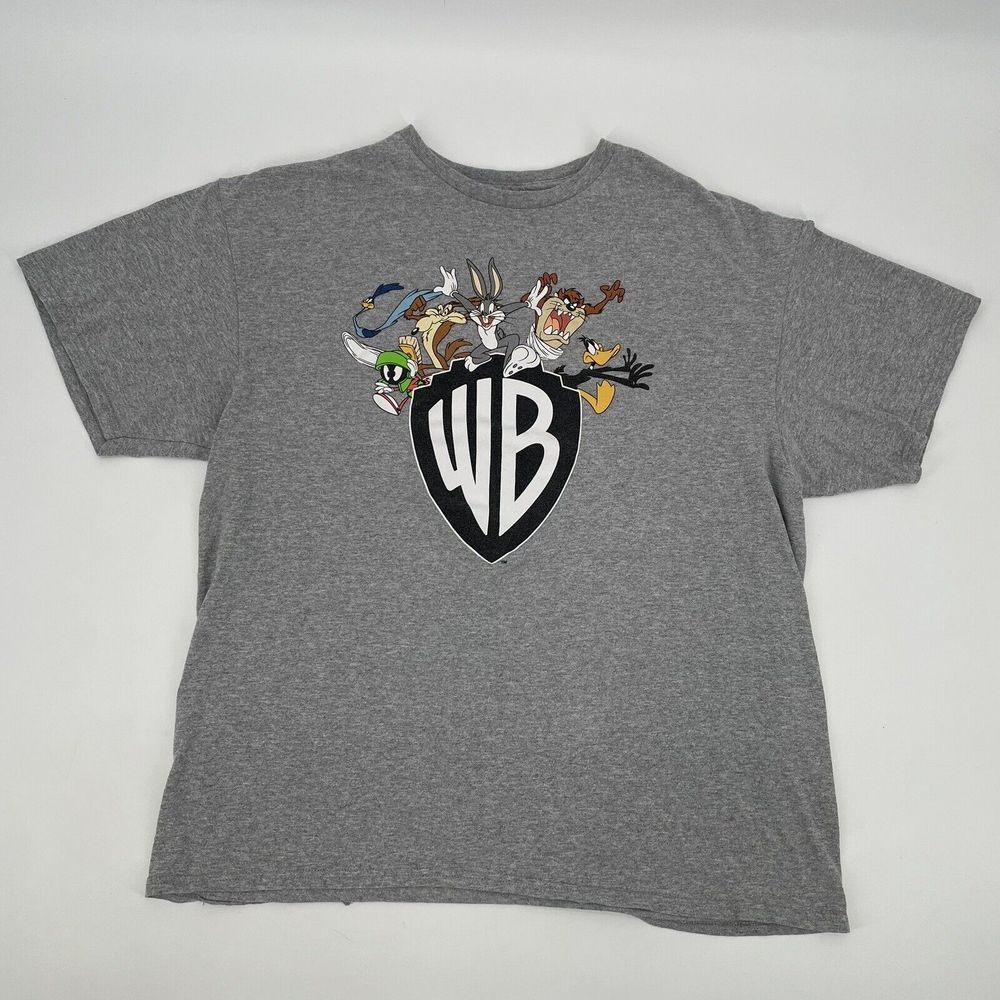 Rare Warner Bros Shirt Extra Large Gray Bugs Bunny Taz Cartoons Classic